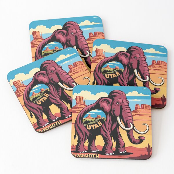 Item preview, Utah Mammoth – Stylized Prehistoric Elephant with Red Rock Desert Scenery designed and sold by echowood26.