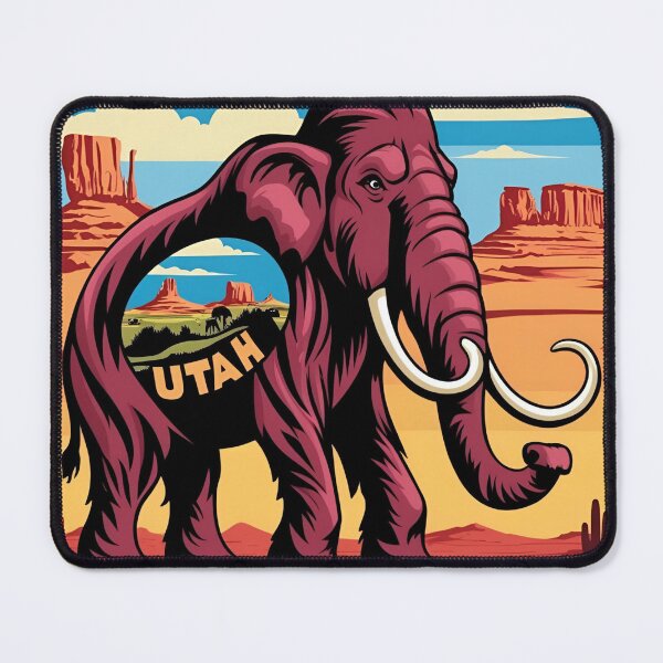 Item preview, Utah Mammoth – Stylized Prehistoric Elephant with Red Rock Desert Scenery designed and sold by echowood26.
