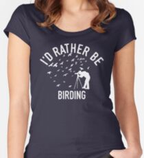 Time Is Precious Birding T-Shirt - Cool Funny Nerdy Bird Spotter Ornithology Ornithologist Humour Statement Graphic Image Quote Tee Shirt Gift Women's Fitted Scoop T-Shirt