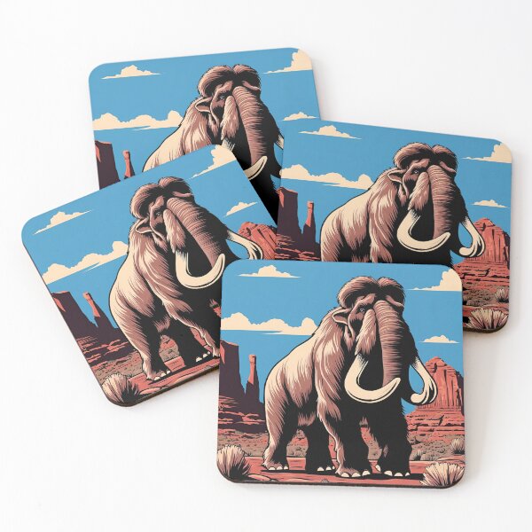 Item preview, Utah Mammoth – Desert Mammoth Line Art with Red Rock Canyon Scenery designed and sold by echowood26.
