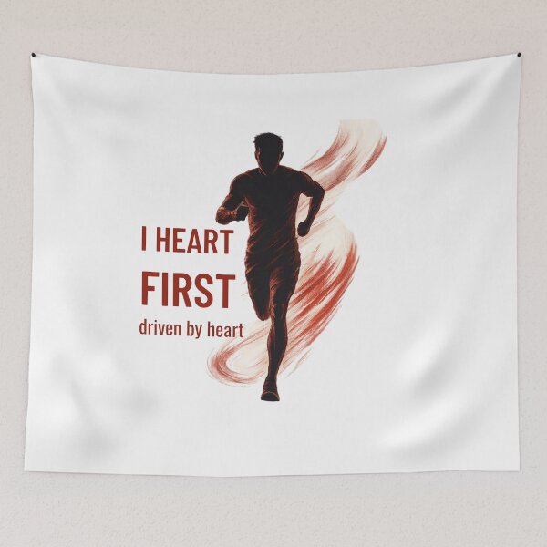 Item preview, Runner Silhouette Art – I Heart First Motivational Design designed and sold by JenniferCreaArte .