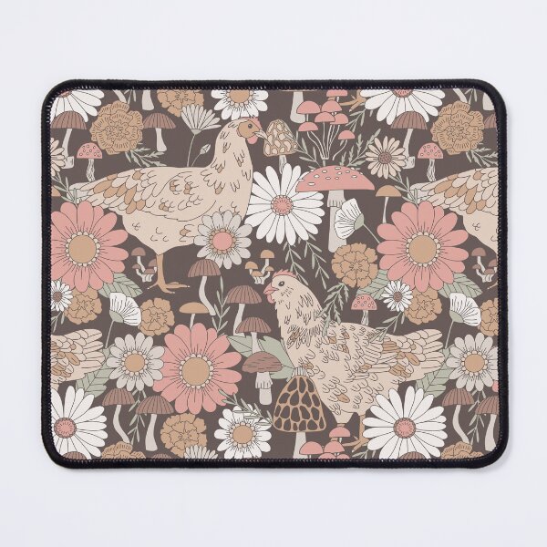 Item preview, Chickens in the Garden - Vintage Bloom designed and sold by latheandquill.
