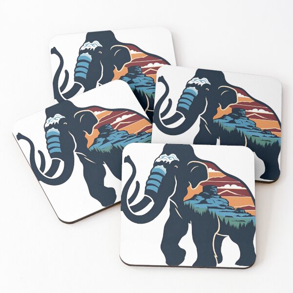 Item preview, Utah Mammoth – Prehistoric Line Art with Monument Valley Desert Elements designed and sold by echowood26.