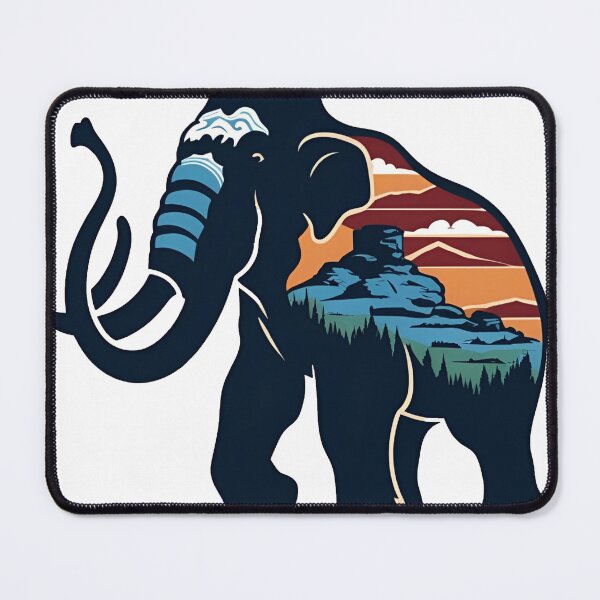 Item preview, Utah Mammoth – Prehistoric Line Art with Monument Valley Desert Elements designed and sold by echowood26.