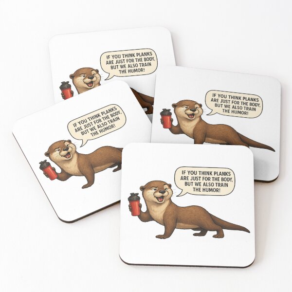 Item preview, Otter with protein shake – “We Also Train the Humor!” Plank motif designed and sold by KnlDsgn.