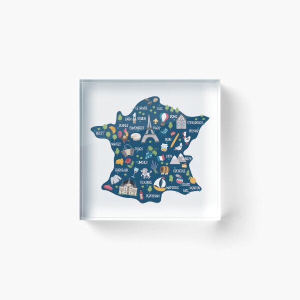 Item preview, Cute Illustrated Map of France with Famous Icons and Cities designed and sold by AnyMar2023.