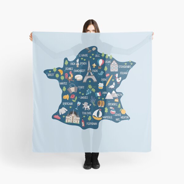 Item preview, Cute Illustrated Map of France with Famous Icons and Cities designed and sold by AnyMar2023.