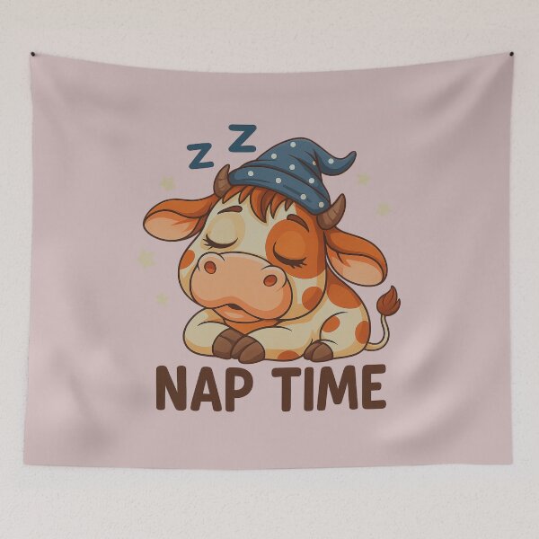 Item preview, Funny Sleepy Cow Cartoon - Nap Time  designed and sold by branaghbel.