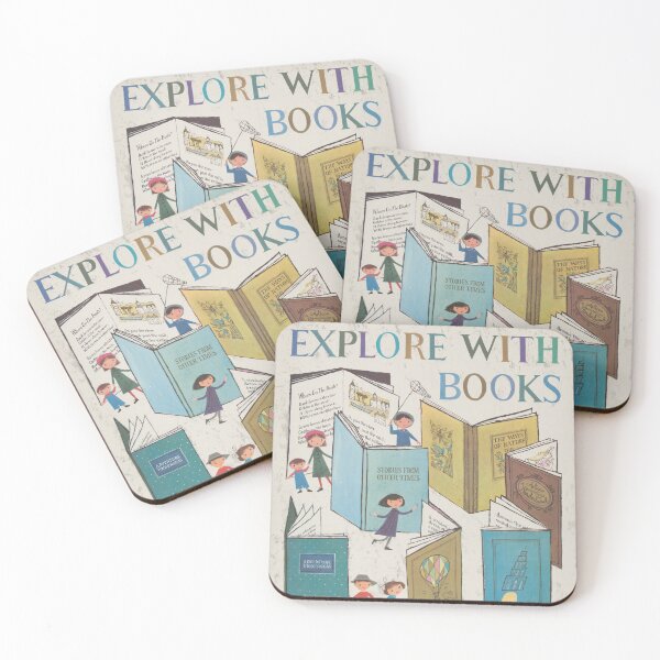Item preview, Explore With Books Vintage Poster designed and sold by RainyDayTees.