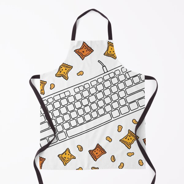 Item preview, Keyboard with Snacks – Cozy Line Art Illustration for Gamers and Foodies designed and sold by echowood26.