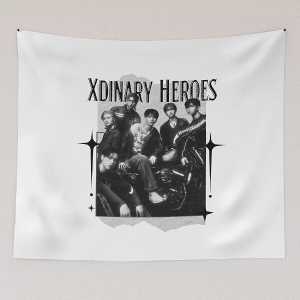 Item preview, Xdinary Heroes Kpop Boy Band Monochrome Black and White Collage Art Design designed and sold by HELL0WBELLO.