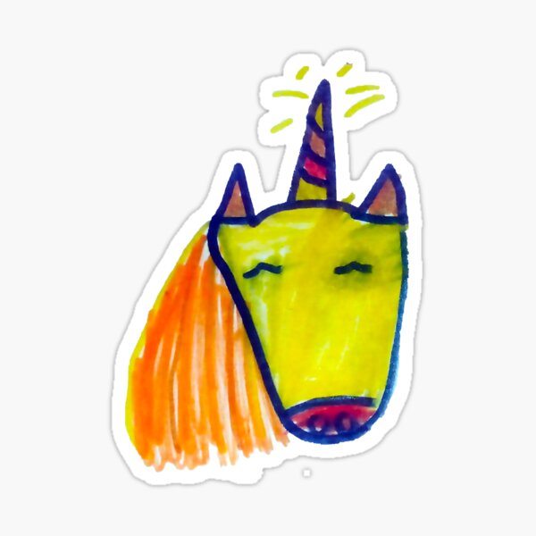 The Sun Yellow Unicorn Sticker