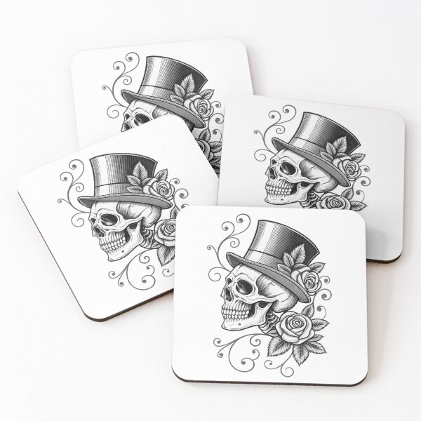 Item preview, Fedora Skull Rose Shadow Emblem designed and sold by Alahchin Art.