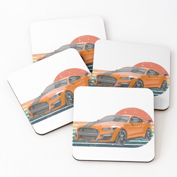 Item preview, Orange Muscle Car with Retro Sunset Background – Bold Car Art designed and sold by chanshoping.