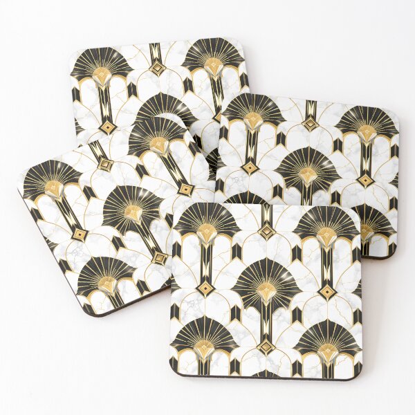 Item preview, Luxury Art Deco Marble – Seamless Pattern with Gold Veins and Geometry designed and sold by Dino-Lune.