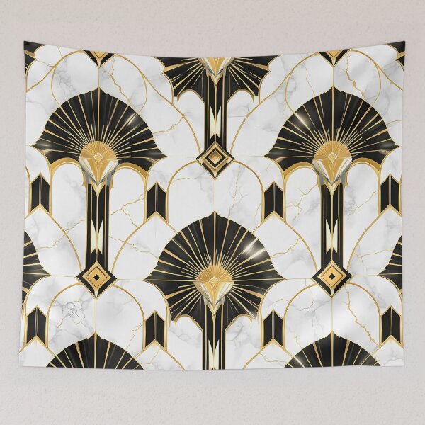 Item preview, Luxury Art Deco Marble – Seamless Pattern with Gold Veins and Geometry designed and sold by Dino-Lune.