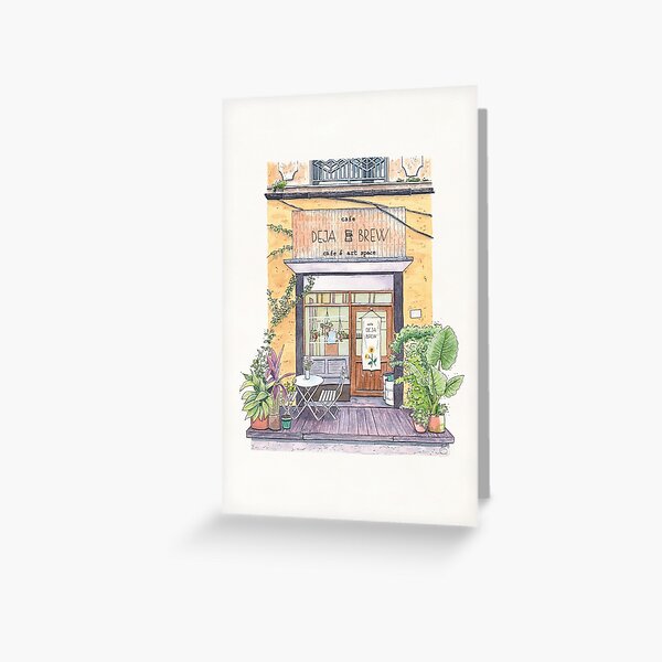 Elodie Plume - Cafe DeJa Brew, Yangon, Myanmar Carte de vœux