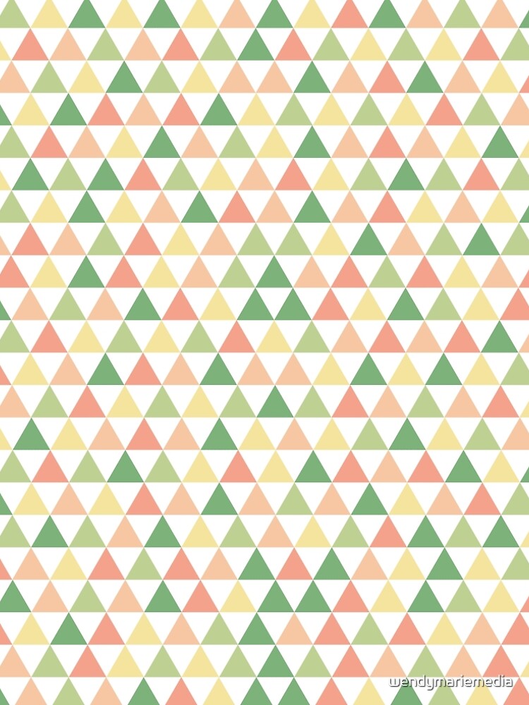 Geometric Triangle All-Over Pattern in Yellow Rosy Pink Green
