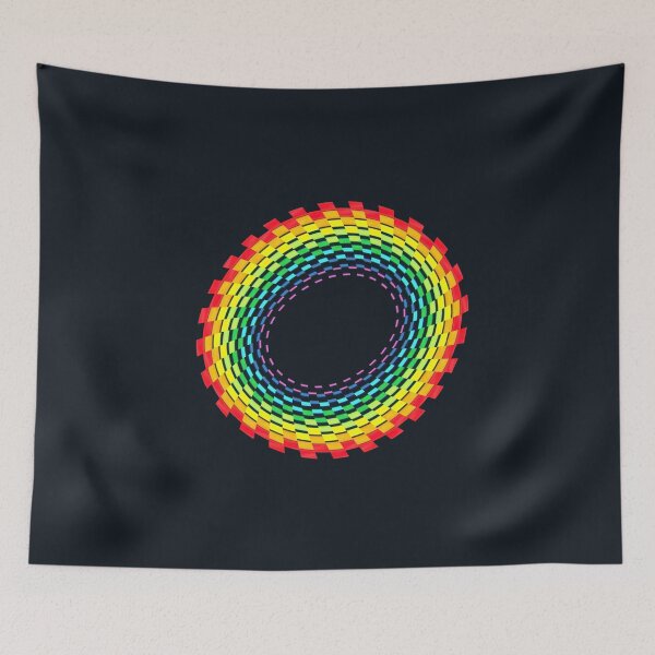 Item preview, Black Glitchy Rainbow Circle designed and sold by sublimepw.