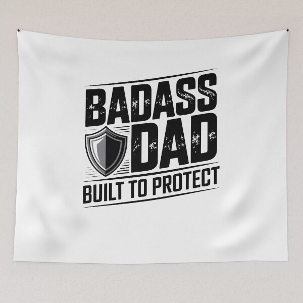 Item preview, Badass Dad – Bold Masculine Typography with Shield Icon designed and sold by ARTReMi.