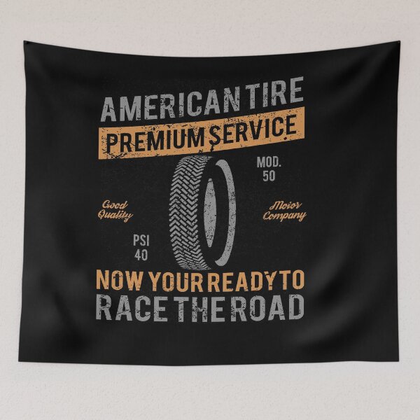 Item preview, Vintage American Tire Premium Service Retro Racing Design designed and sold by StickerAndLove.