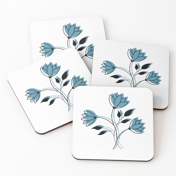 Item preview, Dainty Florals - Blue designed and sold by TheeForestFox Shop.