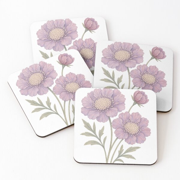 Item preview, A watercolor illustration of Scabiosa designed and sold by GentleMuse.