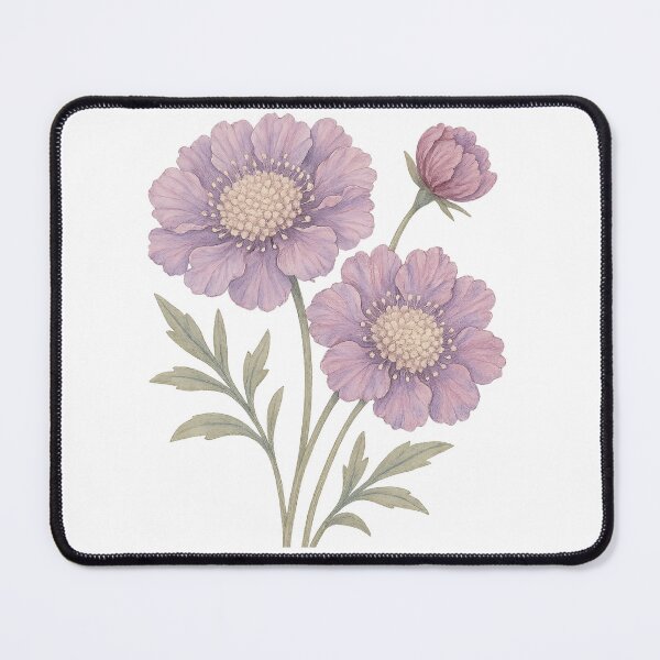 Item preview, A watercolor illustration of Scabiosa designed and sold by GentleMuse.
