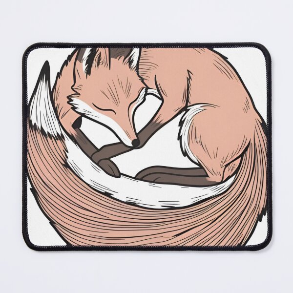 Item preview, Curled-Up Fox – Pastel Line Art Illustration of Sleeping Fox designed and sold by echowood26.