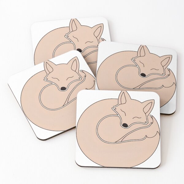 Item preview, Sleeping Fox Line Art – Pastel Minimalist Illustration of Curled-Up Fox designed and sold by echowood26.