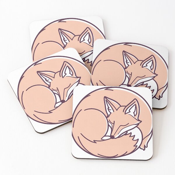 Item preview, Pastel Fox Curl – Minimal Line Art of Cozy Sleeping Fox designed and sold by echowood26.