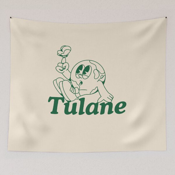 Item preview, green new orleans tulane illustrated world touching butterfly - retro trendy  designed and sold by jessicaleah15.