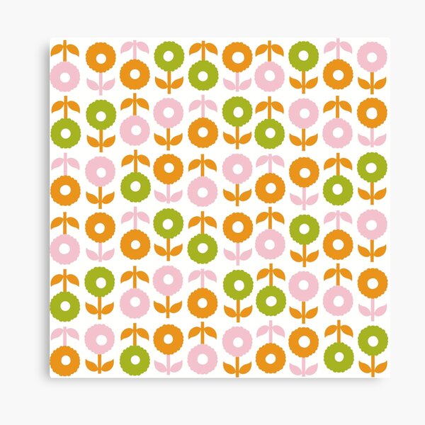 Aperçu de l'œuvre Motif floral rétro à pois joyeux créée et vendue par Willow & Grace Designs.