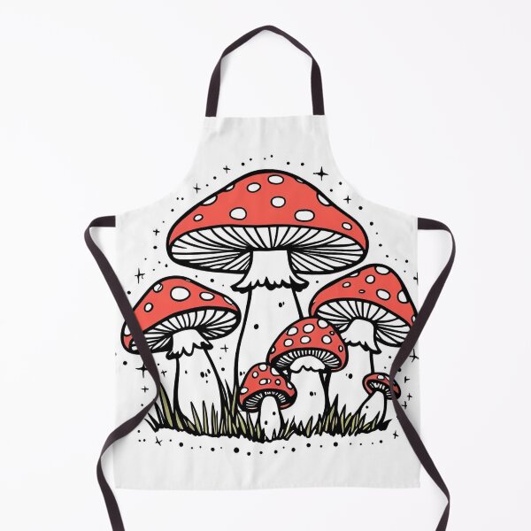 Item preview, Red Mushroom Line Art with Sparkles – Whimsical Minimalist Fungi Illustration designed and sold by echowood26.