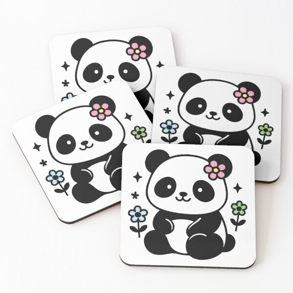 Item preview, Cute Panda with Flowers – Minimal Kawaii Illustration designed and sold by GinColorist.