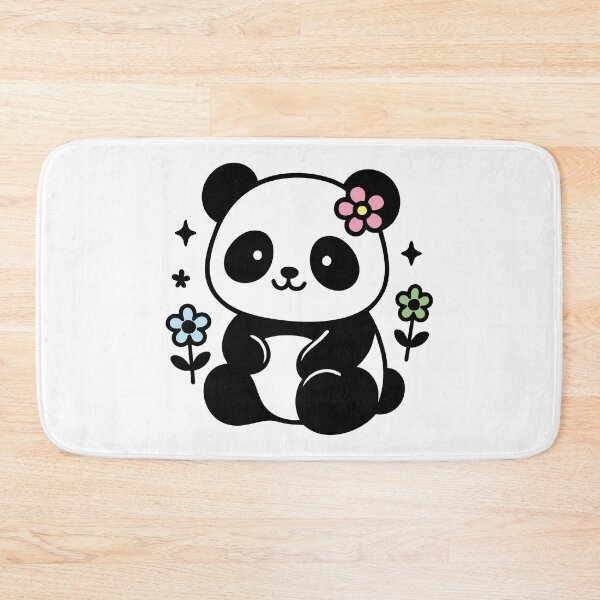Item preview, Cute Panda with Flowers – Minimal Kawaii Illustration designed and sold by GinColorist.