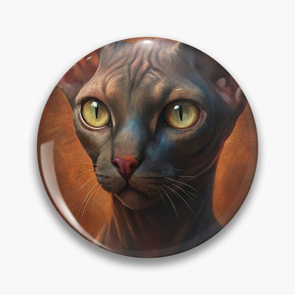 Item preview, Majestic Sphynx Cat Portrait Striking Golden Eyes Unique Texture Art designed and sold by Rostislav Bouda.