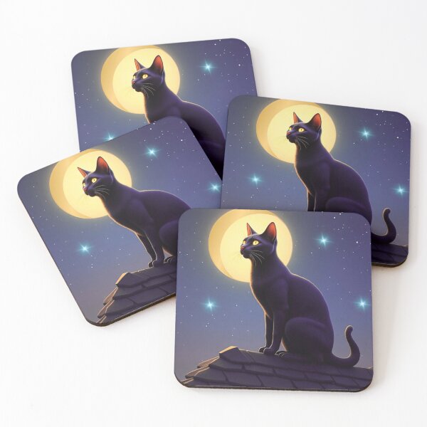 Item preview, Black Cat Sitting in the Moonlight designed and sold by Creative Mama.