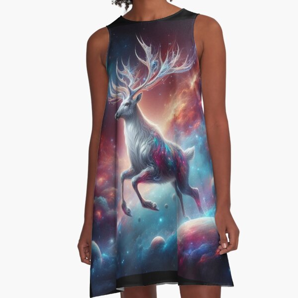 Item preview, mystical reindeer in space designed and sold by Dogandesighn.