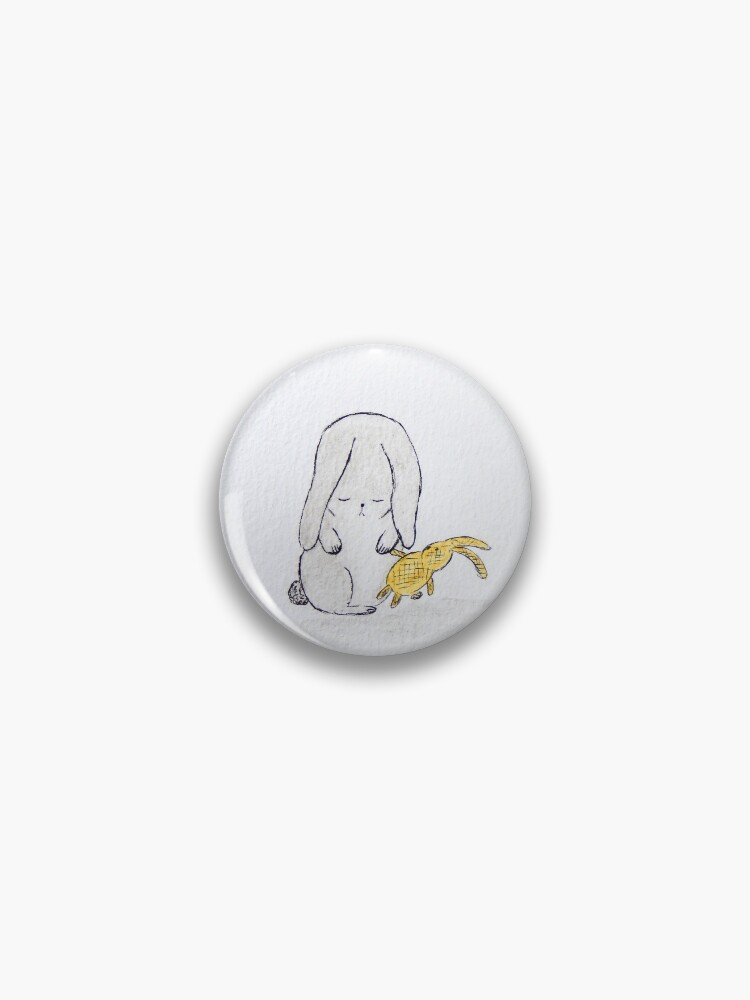 Sad Bunny with Stuffed Toy Cute Bunnies Illustration Bunny Character  Art Pin - Main Image