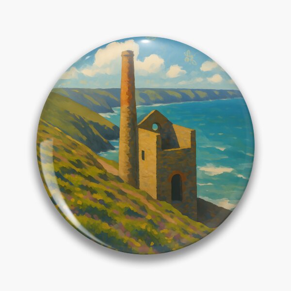 Item preview, Wheal Coates Tin Mine | Cornish Coast Landscape Illustration designed and sold by celtveor.