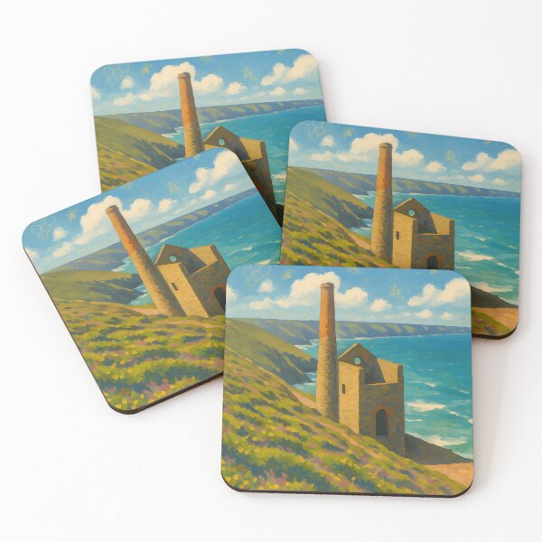 Item preview, Wheal Coates Tin Mine | Cornish Coast Landscape Illustration designed and sold by celtveor.