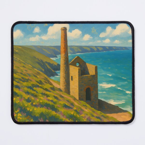 Item preview, Wheal Coates Tin Mine | Cornish Coast Landscape Illustration designed and sold by celtveor.