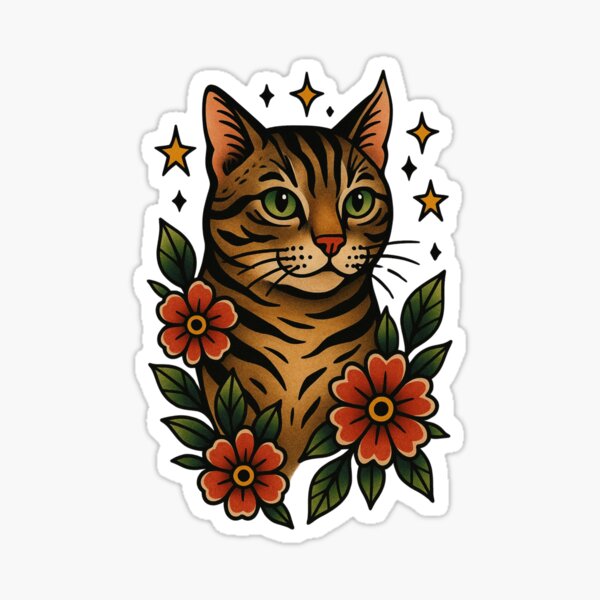 Aperçu de l'œuvre Chat tigré brun créée et vendue par hbpatternco.