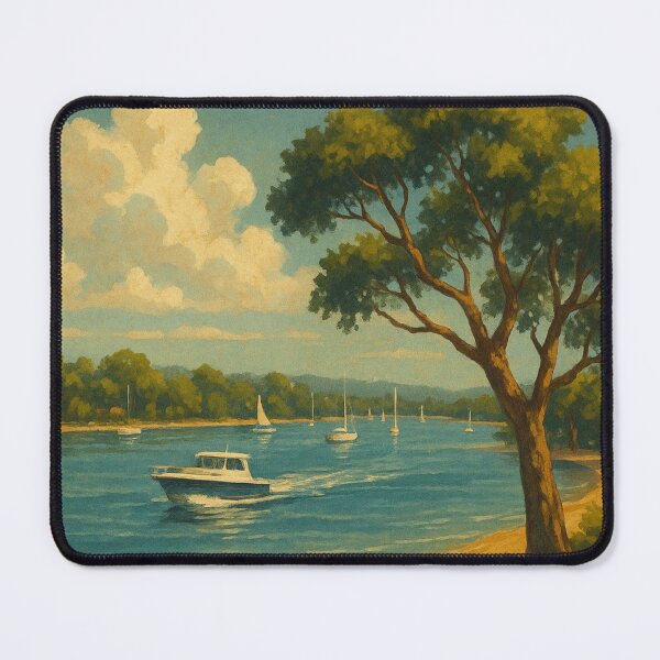 Item preview, Noosaville River Boats and Tree Queensland Australia designed and sold by Aryabek.
