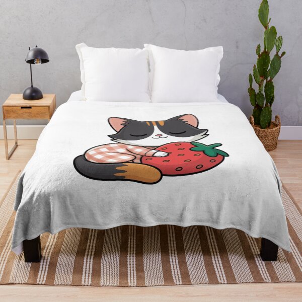 Item preview, strawberry and cat designed and sold by jkrphoto.