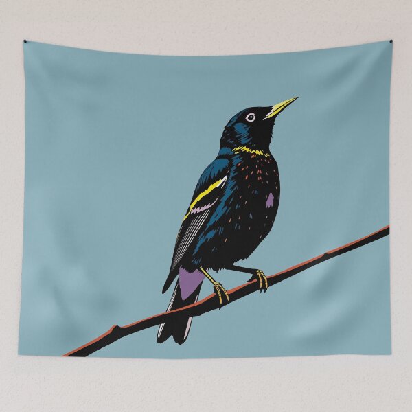 Item preview, Modern starling on branch pop art illlustration designed and sold by feenandneen.