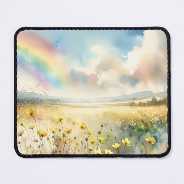 Item preview, Watercolor Wildflower Field With a Rainbow designed and sold by Maria Dryfhout.
