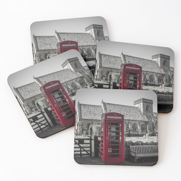 Item preview, English telephone box and church designed and sold by Martin Fenton.