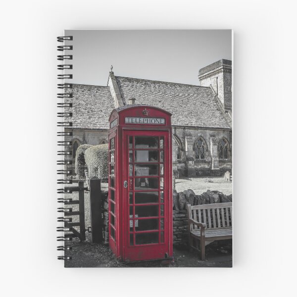 Item preview, English telephone box and church designed and sold by Martin Fenton.